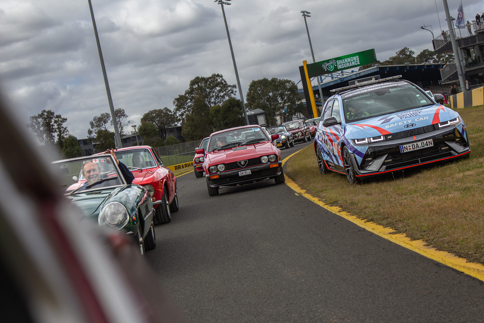 Classic car parade lap