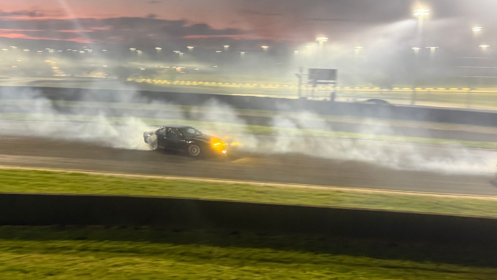 Drift car under the stadium lights