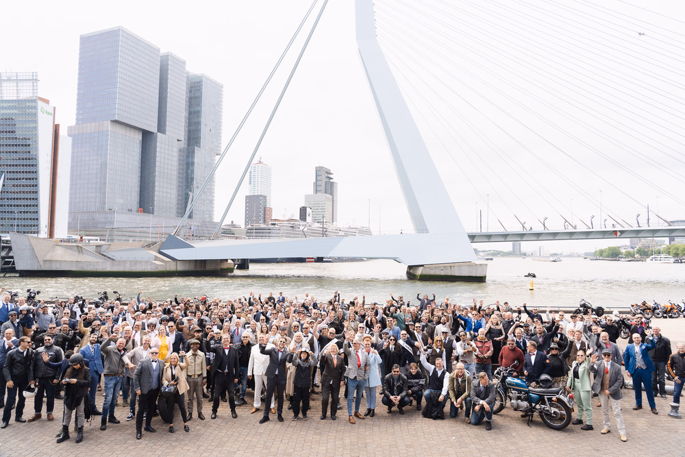 Riders and their classic motorcycles gathered for The Distinguished Gentleman's Ride